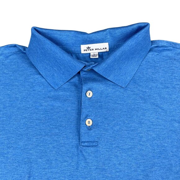 Peter Millar 100% Cotton Blue Polo Shirt Sz Large - Picture 5 of 5